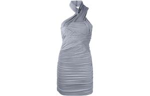 Платье мини без рукавов с драпировкой Alexander Wang, светло-серый