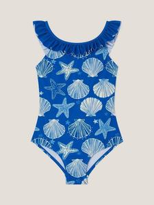 Детский купальник с ракушками и рюшами Monsoon, Navy