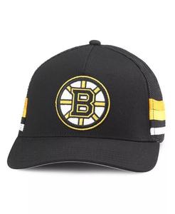 Мужская черная регулируемая кепка Boston Bruins Hot в полоску American Needle, черный