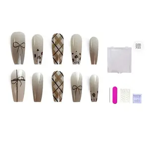 Искусственные ногти для женщин ORANOT, Long Ladder S, Fits 80% [Includes Storage Box]15-11-12-11-8