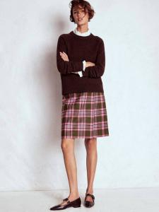 Юбка-килт Helen Tartan из шерстяной смеси Boden, Olive Green/Pink