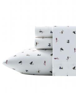 Комплект постельного белья из 3 предметов, 100% хлопковый перкаль с принтом, размер Twin XL Eddie Bauer, Fishing Flies