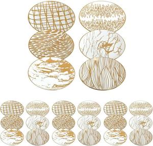 Certified International Matrix Gold Plated 15 см обеденные/канапе тарелки, набор из 6 штук, 4 упаковки, ассорти дизайнов