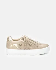 Женские кроссовки на шнуровке и молнии Xti, золотой