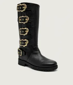 Кожаные сапоги для верховой езды Love Moschino, черный