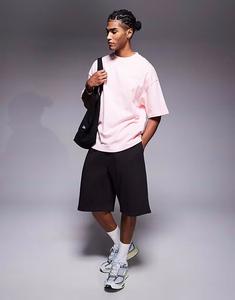 Широкие трикотажные шорты LUMINIS коричневого цвета River Island