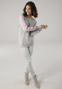 Длинный свитер Laura Scott с контрастными полосками, розовый