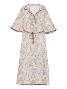 Миди-платье с принтом "Дневной свет" Zimmermann, синий