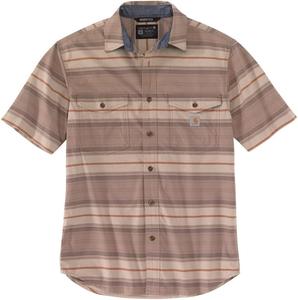 Carhartt мужская рубашка с коротким рукавом в клетку, модель Rugged Flex, свободный крой, облегченная, Warm Taupe