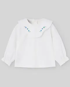 Детская блузка с вышивкой коллекции Quinta Paz Rodríguez, белый