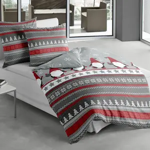 Комплект постельного белья Dream Sleep из фланели с гномами 135x200 см + 80x80 см Traumschlaf