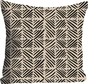 Декоративная подушка Queence "Квадраты", чехол на подушку без наполнения, 1 шт 40х40 см, цвет bunt + bedruckt