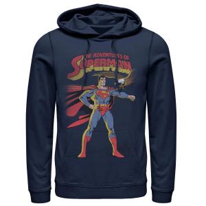 Мужская толстовка с плакатом и текстовым плакатом Superman Adventures, Blue DC Comics, синий