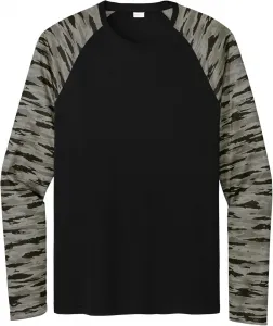 SPORT-TEK Unisex Drift Camo Colorblock Long Sleeve Tee | Athletic Fit