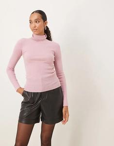 Шорты Vila из искусственной кожи с высокой талией черного цвета