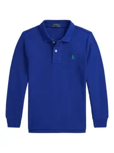 Рубашка поло из ткани пике POLO RALPH LAUREN KIDS, синий