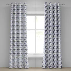 Шторы на люверсах ABAKUHAUS Виноградник, милые иконки с фруктами, сочные органические, вкусные кондитерские изделия, дизайн деревенской жизни, декоративные двухпанельные шторы, 280 см x 260 см, фиолетово-зеленый Abakuhaus