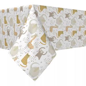 Прямоугольная скатерть, 100% хлопок, 60х120 дюймов, рисунок животных джунглей.