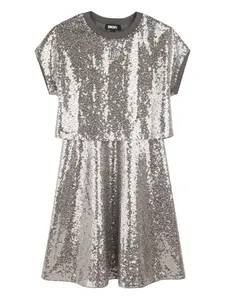 Платье с пайетками Dkny Kids, серый