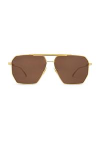 Солнцезащитные очки-авиаторы Bottega Veneta, gold