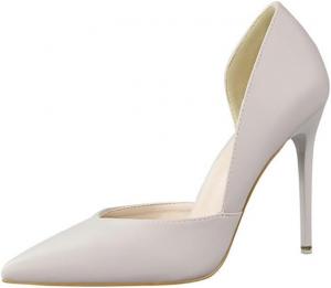 Женские туфли-лодочки с острым носком и тонким каблуком, замшевые, без застежки, для свадьбы и вечеринки VFDB, Y-Pu Gray