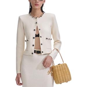 Self-portrait Свитер с автопортретом женский цвета слоновой кости Ivory White