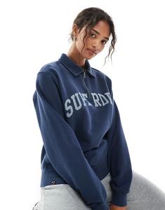 Спортивная куртка Superdry Athletic Essentials с воротником и застежкой-молнией до середины бедра в насыщенном темно-синем цвете