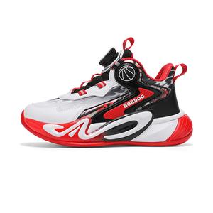 Детские баскетбольные кроссовки с противоскользящими амортизаторами BOBDOG, черный/красный