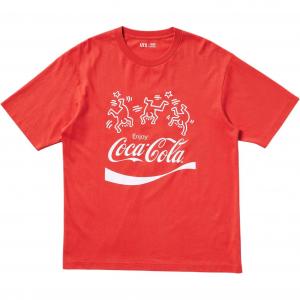 Футболка унисекс красная Keith Haring X Coca Cola коллаборация UNIQLO