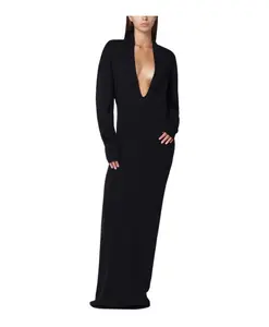 Черное длинное платье для женщин Entire Studios, черный