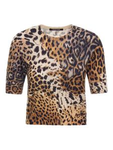 Футболка с леопардовым принтом Roberto Cavalli, коричневый