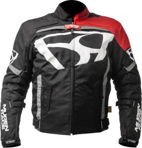Водонепроницаемая текстильная мотоциклетная куртка MUGENRACE aggressore-t, Black/White/Red