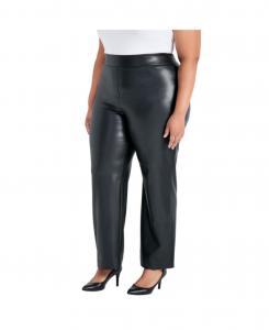 Женские кожаные брюки Tessa больших размеров с широкими штанинами AVENUE, Black