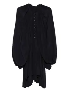 Мини-платье с плиссировкой и застежкой на пуговицы спереди Lanvin, фиолетовый