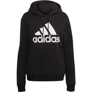Толстовка с капюшоном из флиса с большим логотипом Adidas, черный