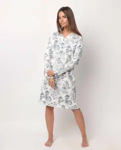 Длинная женская ночная рубашка из хлопка Admas, синий