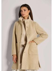 MADELEINE Слегка стеганое однобортное пальто в винтажном стиле, бежевого цвета