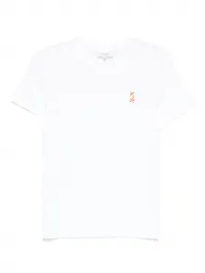 Футболка Standing Fox с вышивкой Maison Kitsuné, белый
