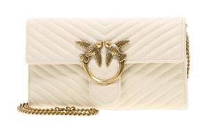 Квилтовая овчинная сумка через плечо женская белая PINKO