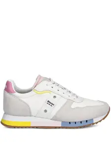 Кроссовки с кожаными замшевыми вставками Blauer, белый