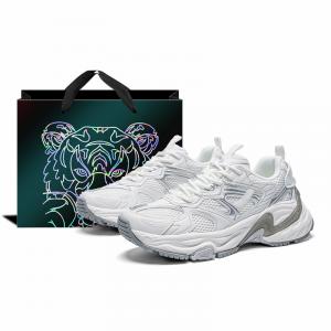 Kappa Кроссовки унисекс с амортизацией на низком ходу в бело-серебристом цвете Classic White/Silver, цвет Classic White/Silver[Tiger Shopping Bag]