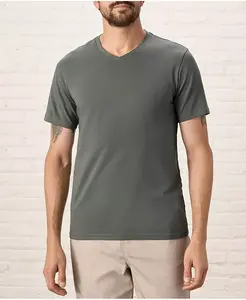 Мужская футболка с V-образным вырезом из органического хлопка Luxe Stretch Jersey Slim Pact, серый