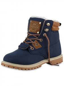 Ботильоны VAN HILL Worker Boots Chloe, цвет dunkelblau hellbraun