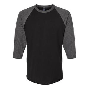 Футболка унисекс Tultex из тонкого джерси реглан, цвет Black Heather