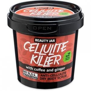 Сухой антицеллюлитный скраб для тела Cellulite Killer 150 г - порошок натурального кофе и имбиря для гладкой кожи, Beauty Jar