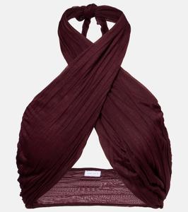 Топ с запахом и бретелькой на шее Aylin Jade Swim, Deep Red