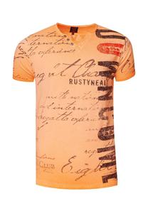 Футболка Rusty Neal Рубашка с модной планкой на пуговицах RUSTY NEAL, оранжевый