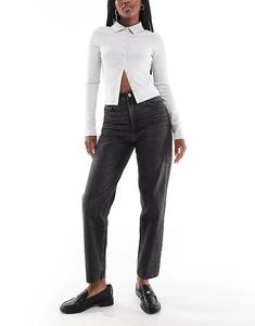 Джинсы mom с высокой талией черного цвета Miss Selfridge