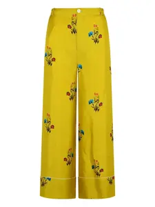Прямые брюки с цветочным принтом и эластичным поясом Marni, желтый