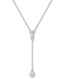 Ожерелье-Лариат 17 дюймов с муассанитовой оправой (1/3 карата) из стерлингового серебра Macy'S, white